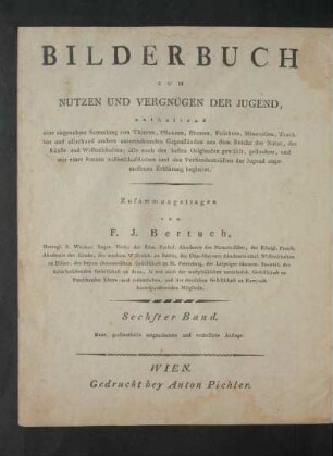 Bd. 6: Bilderbuch zum Nutzen und Vergnügen der Jugend