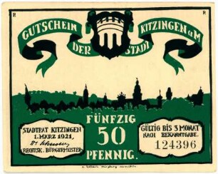 Geldschein / Notgeld, 50 Pfennig, 1.3.1921