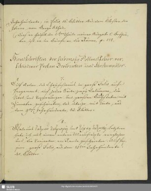 Handschriften der siebenzig Dollmetscher verschiedener Profan Scribenten und Kirchenväter