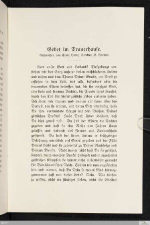 Gebet im Trauerhause