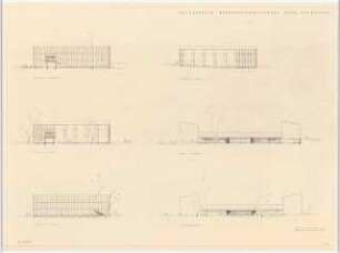 Grünflächen an der Volksschule, Köln-Zollstock: 6 Ansichten 1:200 (Zeichnung des Architekten)