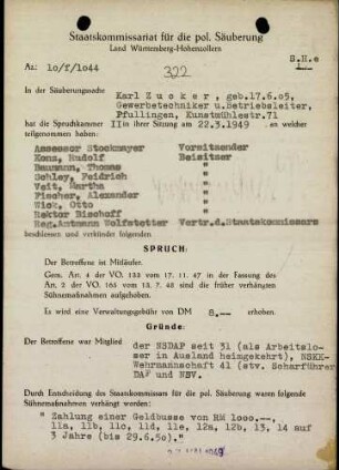 Zucker, Karl