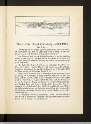 Der Vormarsch auf Dünaburg, Herbst 1915