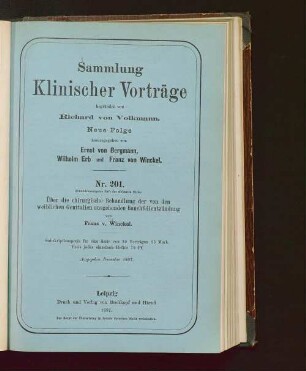 Über die chirurgische Behandlung der von den weiblichen Genitalien ausgehenden Bauchfellentzündung