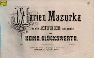 Marien-Mazurka : für die Zither