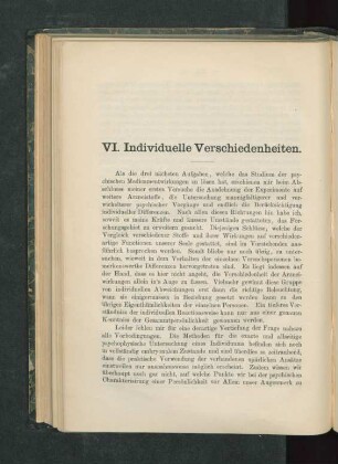 VI. Individuelle Verschiedenheiten