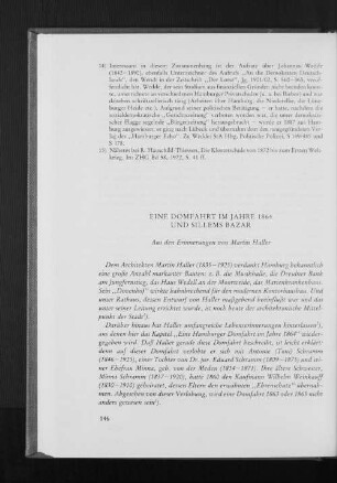 Eine Domfahrt im Jahre 1864 und Sillem Bazar : Aus den Erinnerungen von Martin Haller