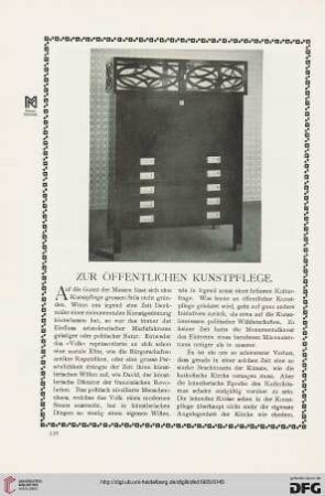 Zur öffentlichen Kunstpflege