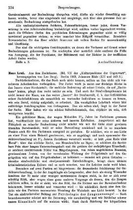 134-136, Hans Leuß, Aus dem Zuchthause. (Bd. VII der "Kulturprobleme der Gegenwart"), 1903
