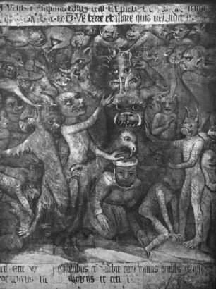 Karlštejn / Karlstein (Tschechien), Burg Karlštejn, Marienkapelle, Fresko: Apokalypse (Detail); Meister Theoderich u. Werkstatt
