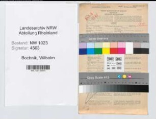 Entnazifizierung Wilhelm Bochnik , geb. 07.08.1894 (Polizeibeamter)