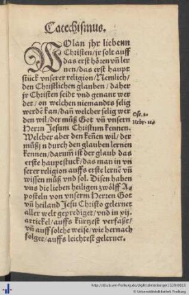 Catechismus. Außlegung des Glaubens