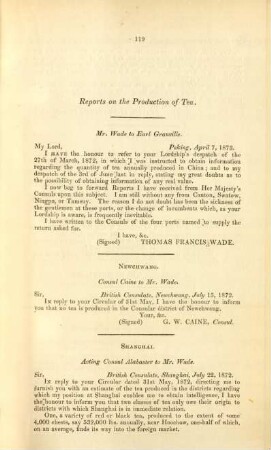 Reports on the production of tea