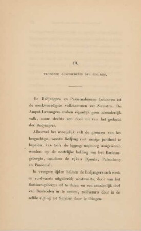 III. Vroegere geschiedenis der Redjang
