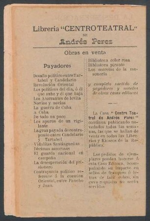 Libreria "Centro teatral"