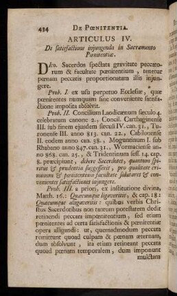 434-440, Articulus IV. De satisfactione injungenda in Sacramento Poenitentiae.
