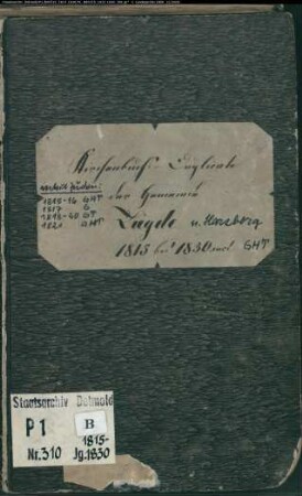 Kirchenbuchduplikat der katholischen Gemeinde Lügde, Kreis Höxter (GHT 1815-1830) (Gemeinde: Katholische Gemeinde Lügde)