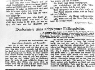 Zschepplin-Krippehna. Wanderbriefe eines Krippehnaer Müllergesellen (Museum Delitzsch), aus: Heimatkalender für die Muldenkreise Bitterfeld und Delitzsch, 1930