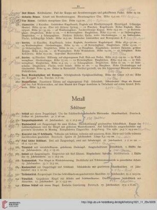 Metall, Waffen (Nr. 181-303)