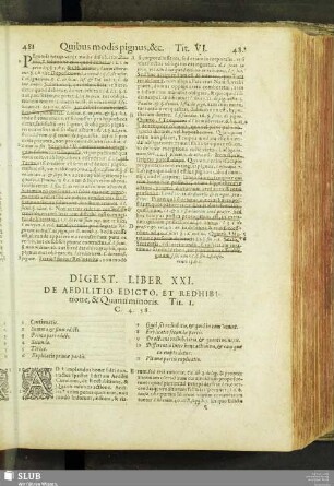 Digest. lib. XXI. de aedilitio edicto, et redhibitione, & quanti minoris