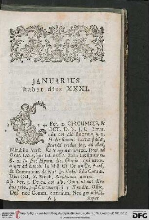 Januarius habet dies XXXI.