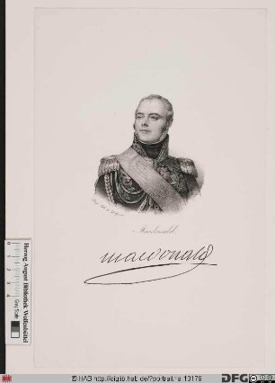 Bildnis Étienne-Jacques-Joseph-Alexandre, Macdonald (1809 duc de Tarente)
