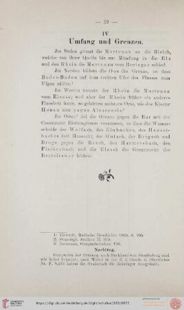 IV. Umfang und Grenzen