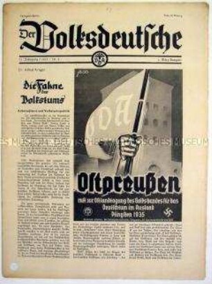 Halbmonatszeitschrift "Der Volksdeutsche" u.a. zur wirtschaftlichen Lage im Memelland