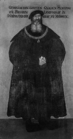 Georg der Bärtige, Herzog von Sachsen : Krell, Hans (um 1490-um 1565). Georg der Bärtige, Herzog von Sachsen (1500-1539). Leinwand, 220 x 119 cm. Leipzig: Stadtgeschichtliches Museum