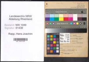 Entnazifizierung Hans Joachim Rapp , geb. 26.04.1909 (Kaufmann)