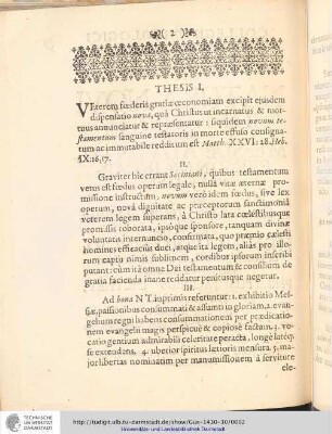 Collegii Theologici Privato-Publici Exercitatio ; Exercitatio decima quinta