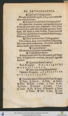 De Orthographia