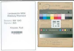 Entnazifizierung Rudi Krausse , geb. 12.11.1913 (Lagerist)