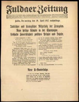 Ausgabe vom Donnerstag, den 19. April 1917.
