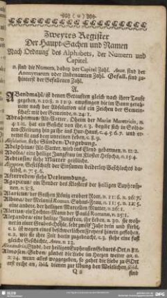 Zweytes Register Der Haupt-Sachen und Namen