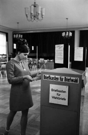 Briefwahl für die Bundestagswahl am 28. September 1969.