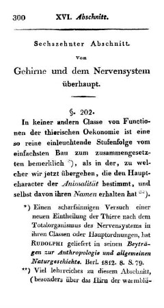 Sechszehnter Abschnitt. Vom Gehirne und dem Nervensystem überhaupt.