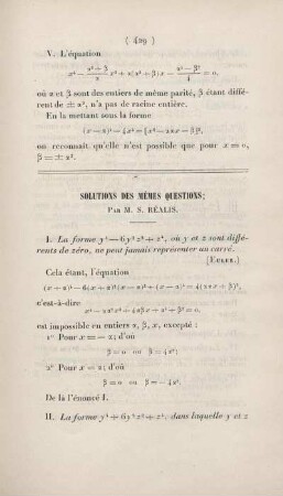 Solutions des mèmes questions.