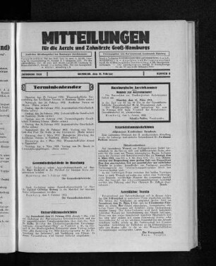Jahrgang 1932, Hamburg, den 21. Februar, Nummer 8