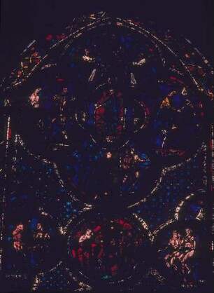 Chartres: Kathedrale, Glasfenster, Seitenschiff Süd, aufgenommen 5.9. 1957