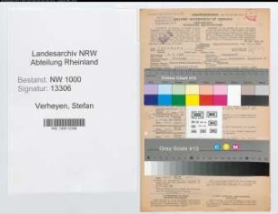 Entnazifizierung Stefan Verheyen, geb. 02.08.1905 (Beamter)