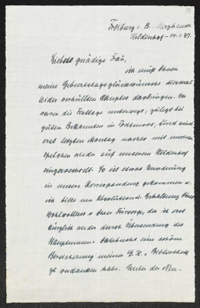 Brief von Hermann Haussmann an Margarete Hauptmann