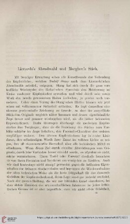 1: Lionardo's Abendmahl und Morghen's Stich