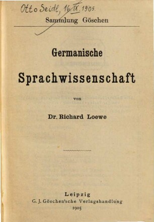 Germanische Sprachwissenschaft