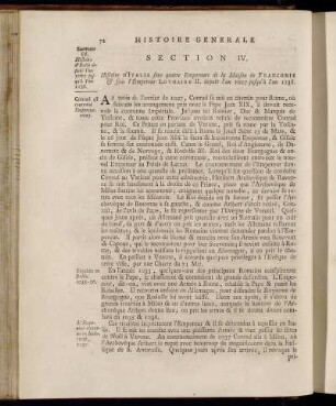 Section IV. Histoire d´Italie depuis l´an 1027 jusqu´à l´an 1138.