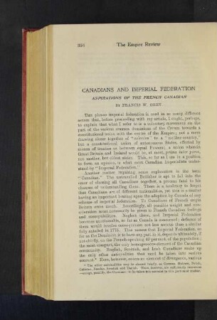 Canadians and Imperial Federation.