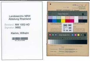 Entnazifizierung Wilhelm Klemm, geb. 27.05.1886 (Brandmeister)