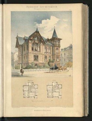 Wohnhaus in Karlsruhe. Philipp Kircher, Direktor. Grundriss Erdgeschoss und 1. Stock