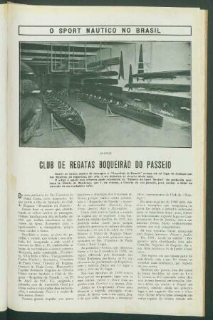 O sport náutico no Brasil : Club de Regatas Boqueirão do Passeio