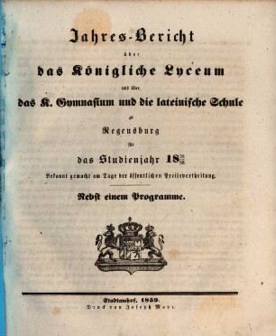Jahres-Bericht. 1858/59